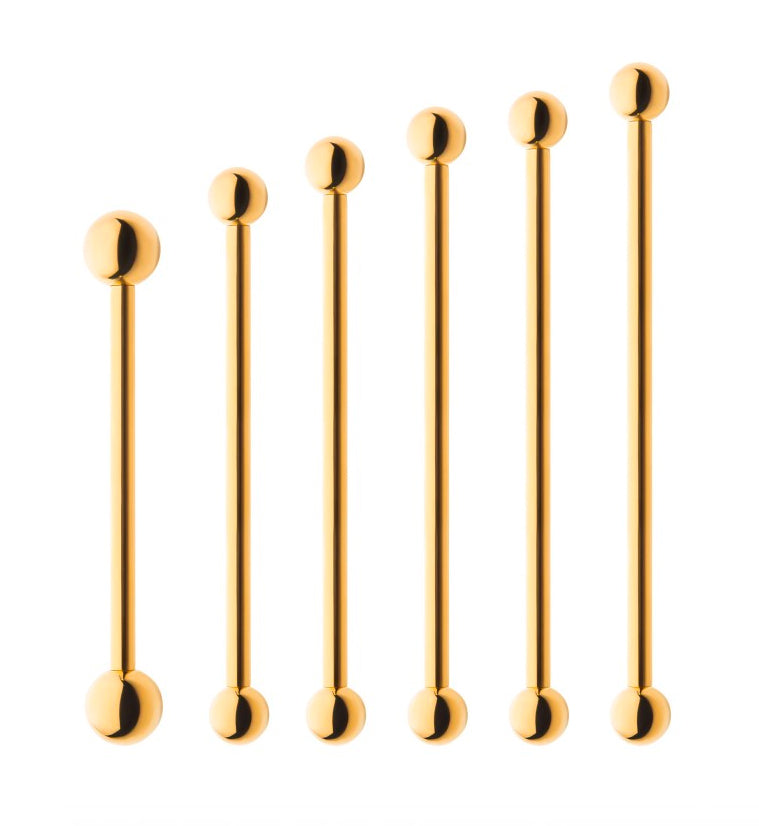 24kt Gold PVD Titanium Barbell
