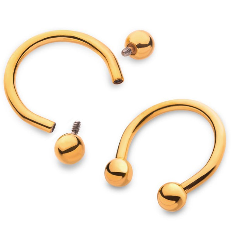 24kt Gold PVD Titanium Circular Barbell