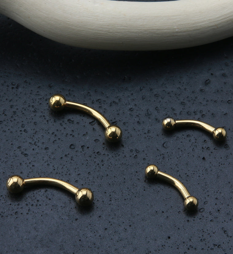 24kt Gold PVD Titanium Curved Barbell
