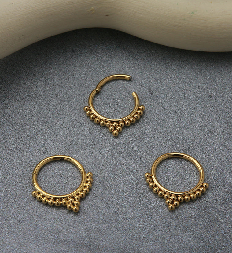 24kt PVD Gold Titanium Fuse Hinged Segment Ring