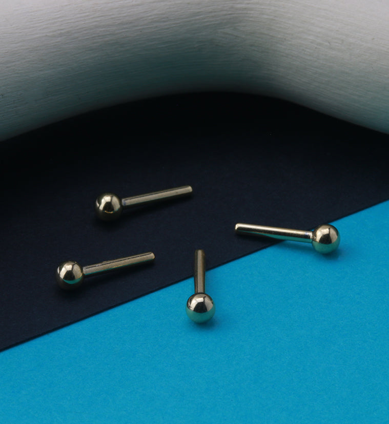 24kt Gold PVD Titanium Threadless Barbell