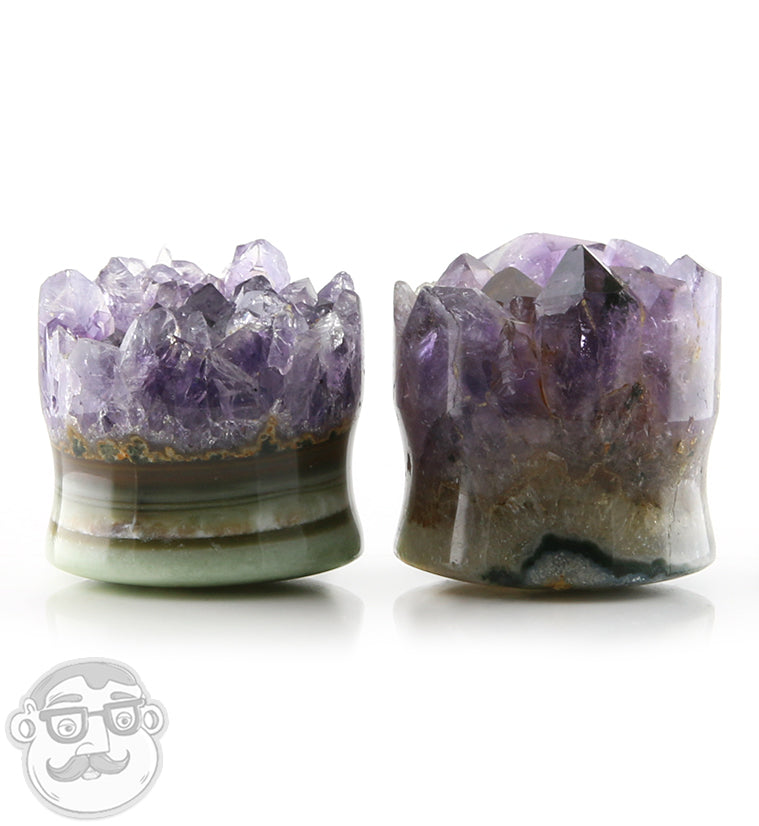 Raw Amethyst Plugs 1 Inch