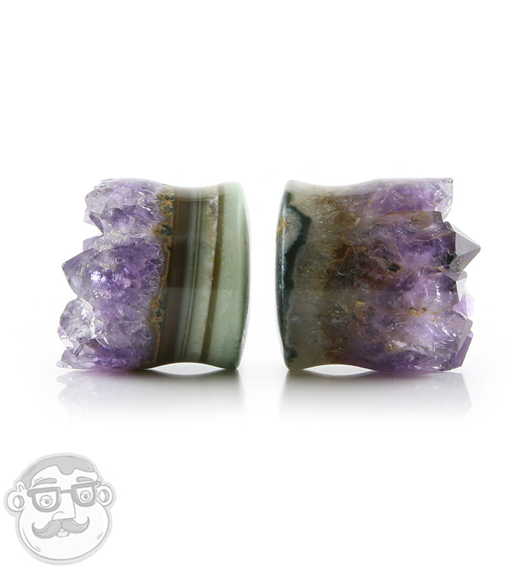 Raw Amethyst Plugs 1 Inch
