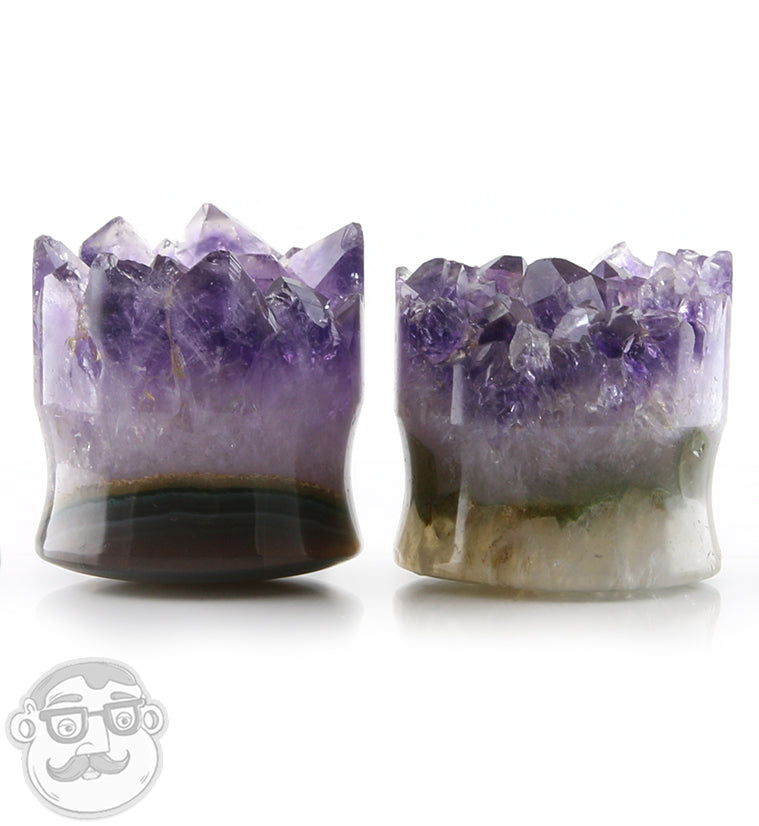 Raw Amethyst Plugs 1 Inch