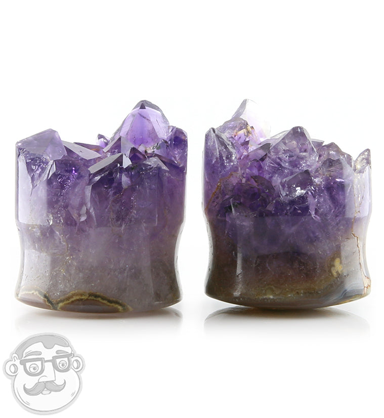 Raw Amethyst Plugs 1 Inch