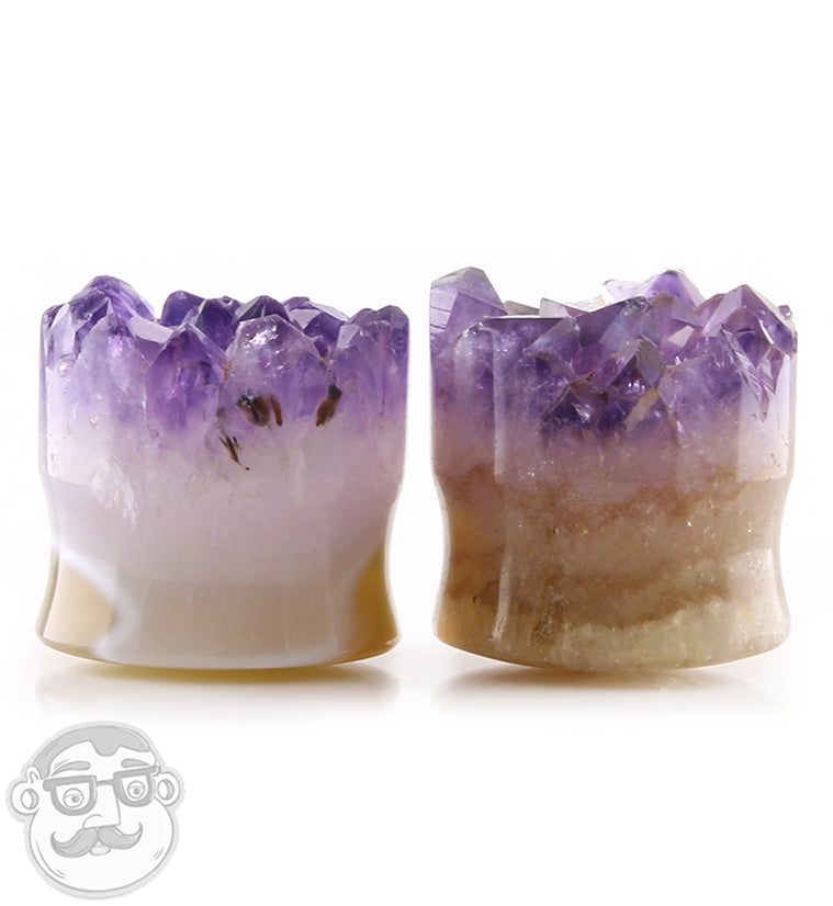 Raw Amethyst Plugs 1 Inch