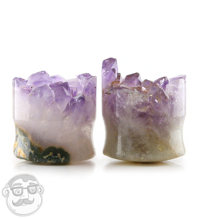 Raw Amethyst Plugs 1 Inch