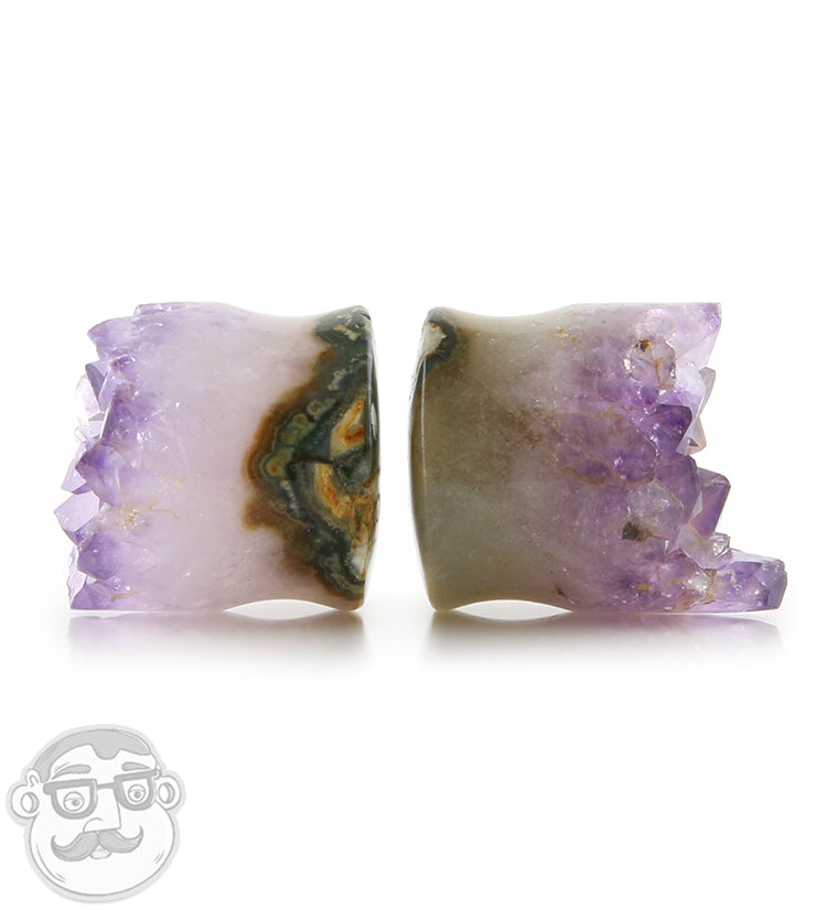 Raw Amethyst Plugs 1 Inch