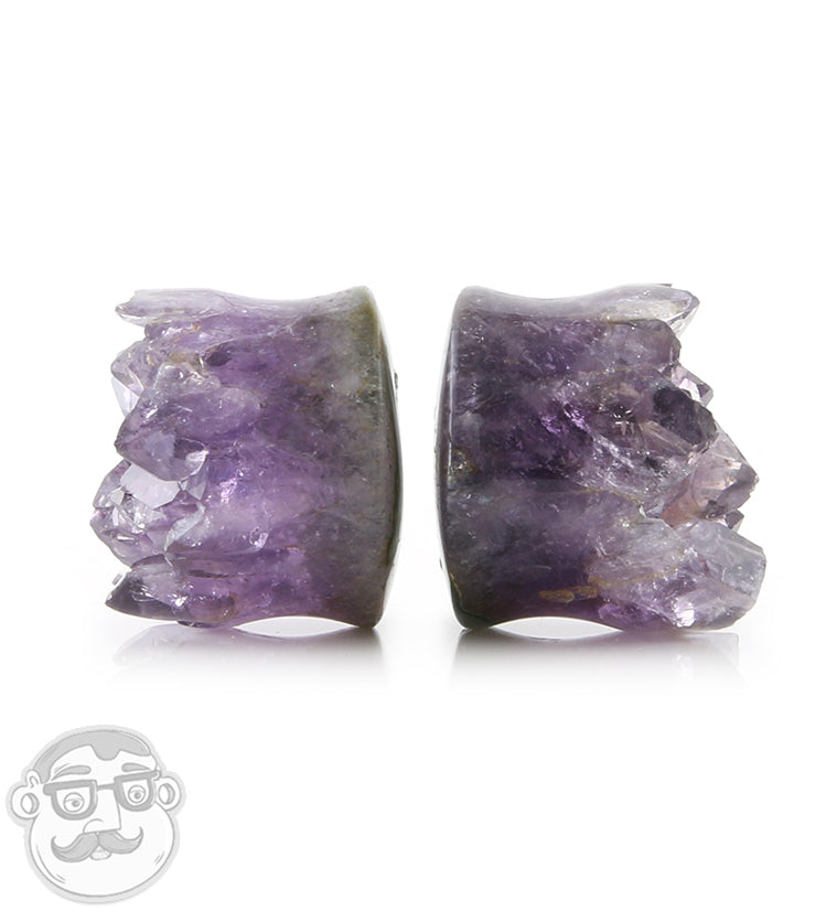 Raw Amethyst Plugs 1 Inch
