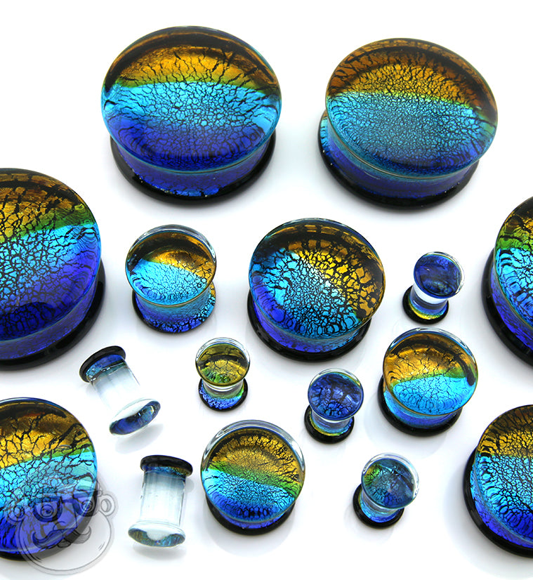 Coastal Dichroic Glass Plugs