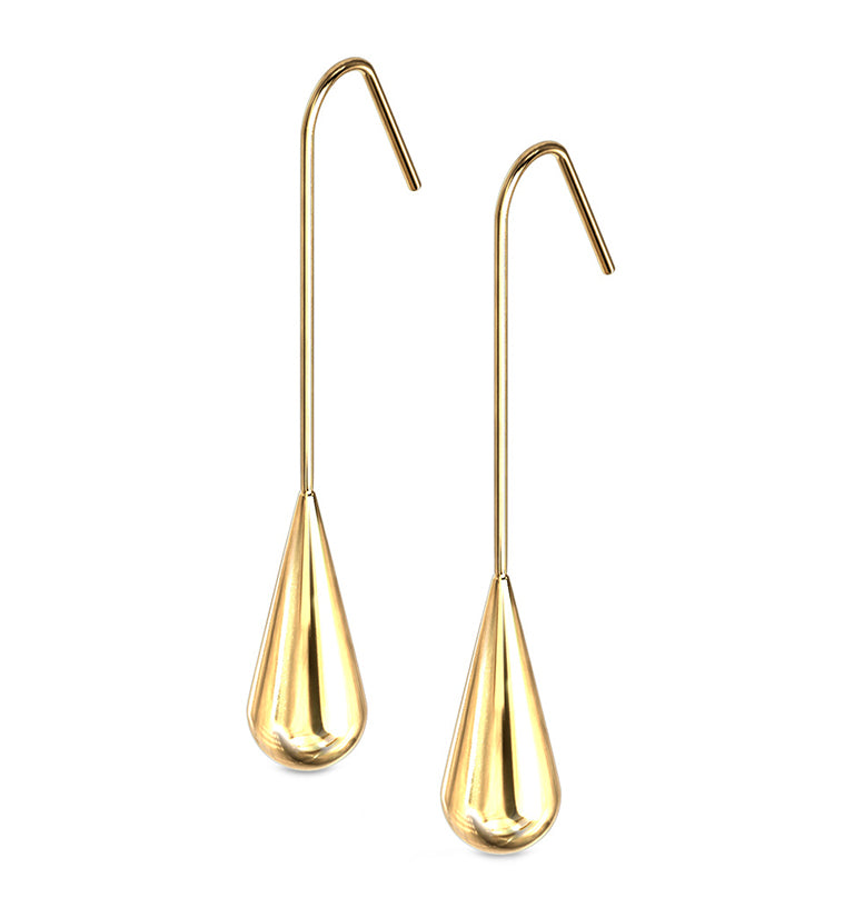 20G Gold Drop Hanging Earrings