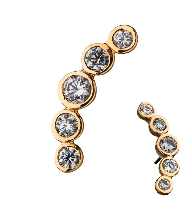 14kt Cinque CZ Threadless Top