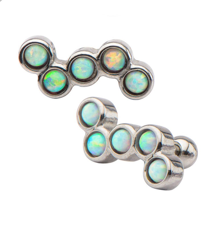 18G White Opalite Bunch Tragus / Cartilage Barbell