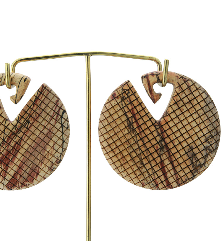 Crosshatch Tamarind Wooden Ear Weights