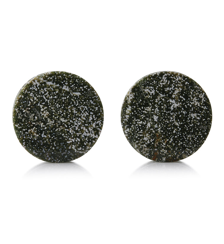 Ocean Jasper Stone Plugs 1 Inch (25mm) Version 2
