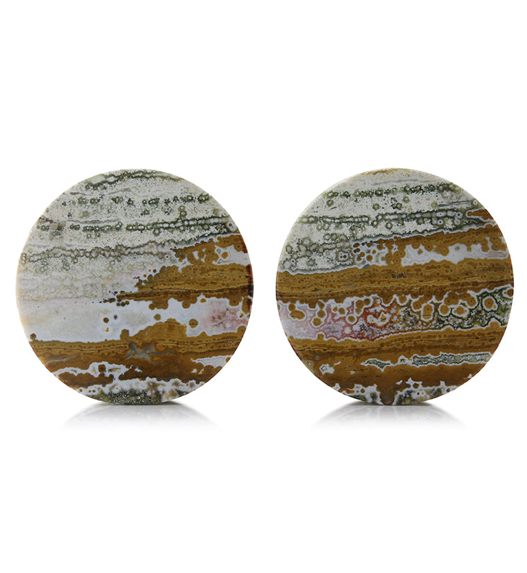 Ocean Jasper Stone Plugs 1 & 1/2 Inch (38mm) Version 2