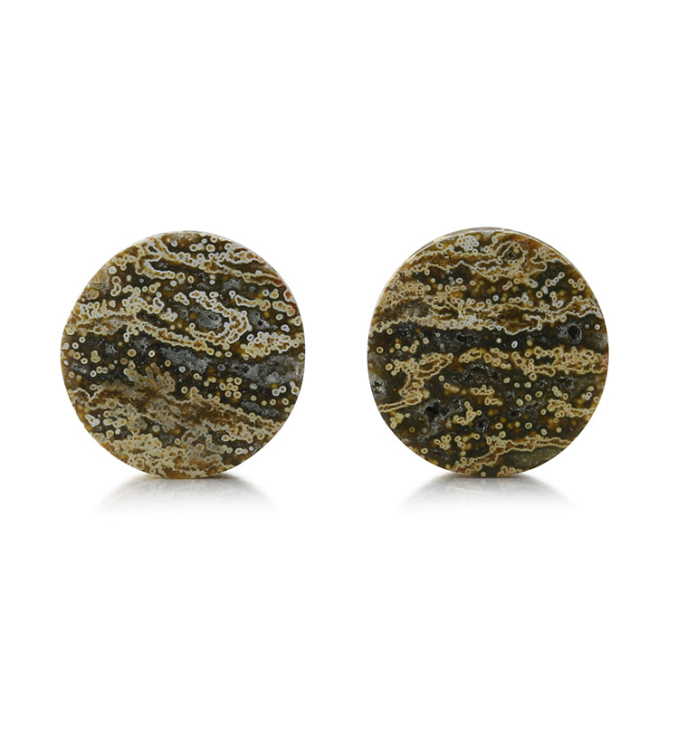 Ocean Jasper Stone Plugs 5/8 Inch (16mm) Version 1