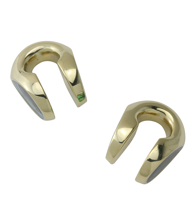 Abalone Keyhole Brass Ear Weights
