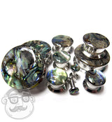 Abalone Shell Top Stainless Steel Plugs