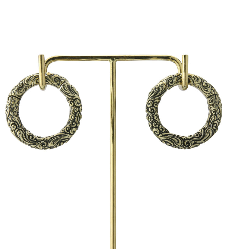 Adorned Brass Hinged Ear Weights
