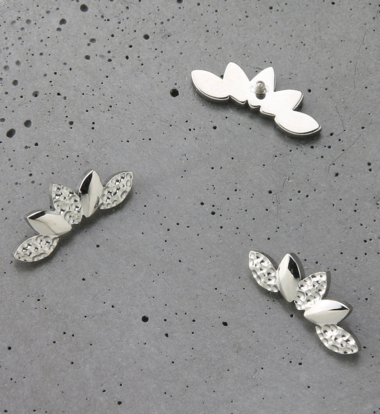 Alternating Hammered Chaplet Internally Threaded Titanium Top