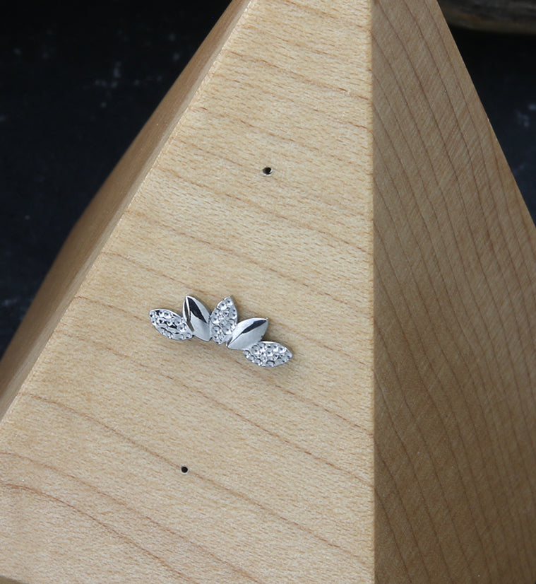 Alternating Hammered Chaplet Threadless Titanium Top