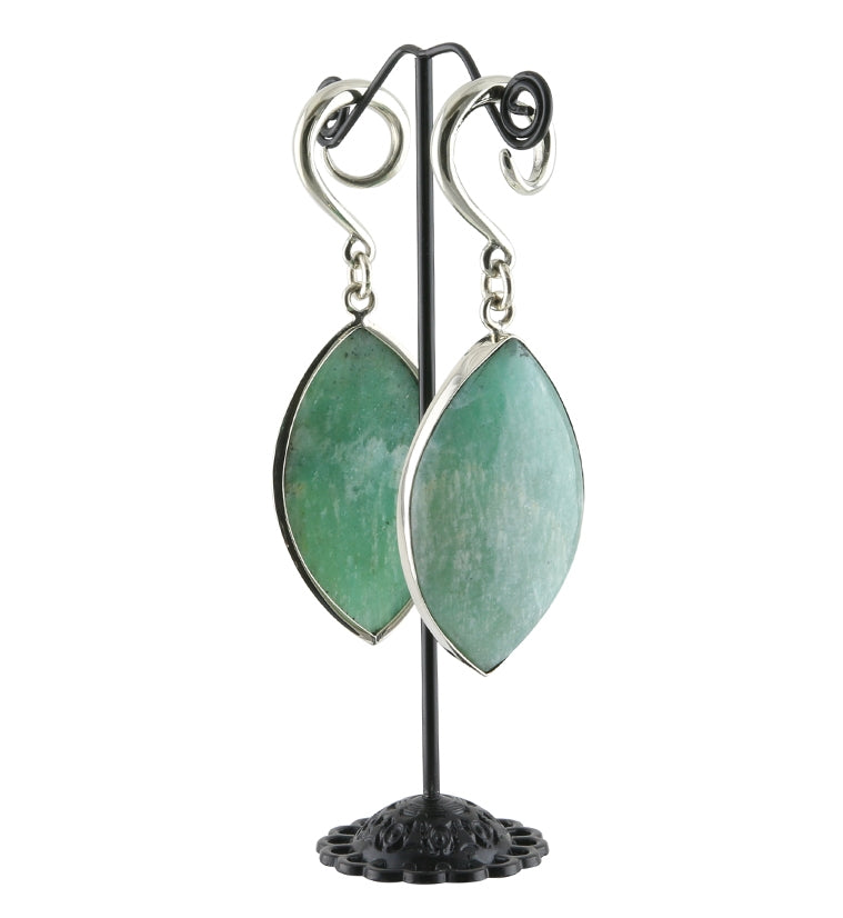 Elliptic Amazonite Stone Ear Weights
