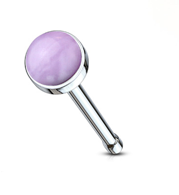 20G Amethyst Stone Top Nosebone