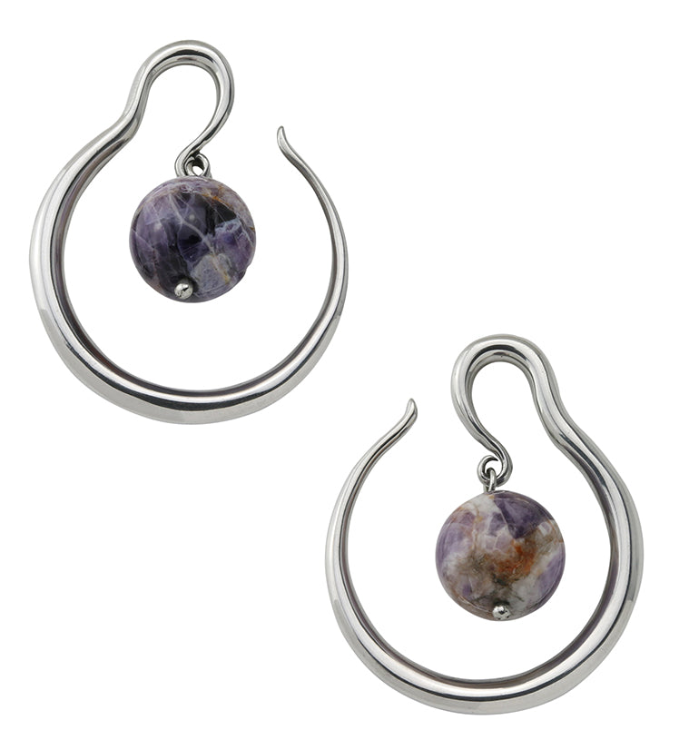 Amethyst Orbital White Brass Ear Weights