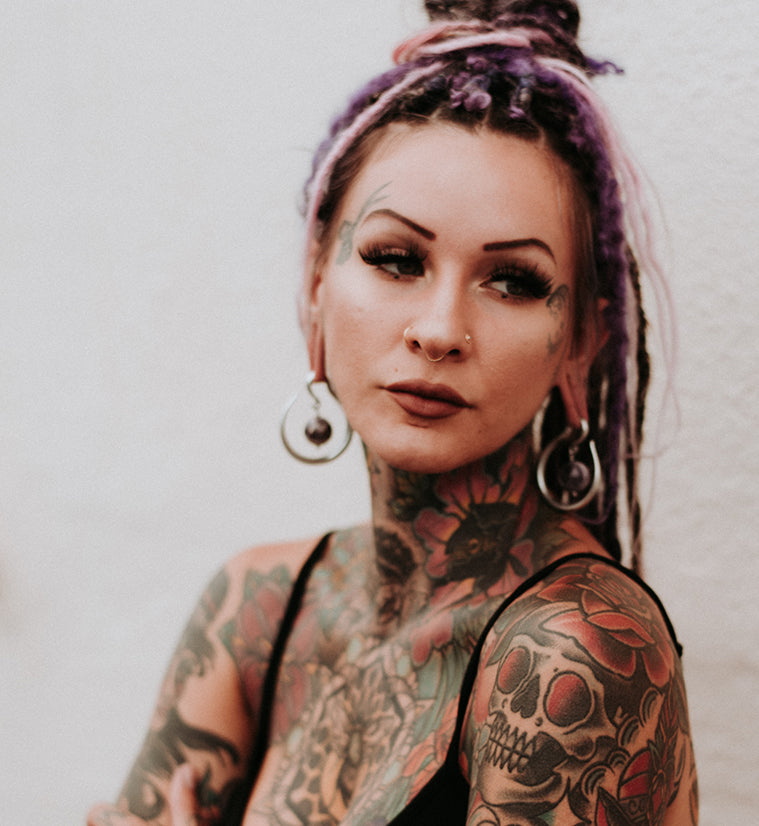 Amethyst Orbital White Brass Ear Weights