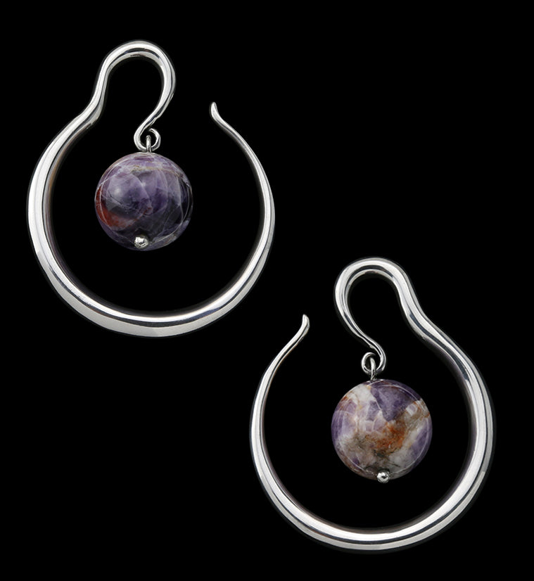 Amethyst Orbital White Brass Ear Weights