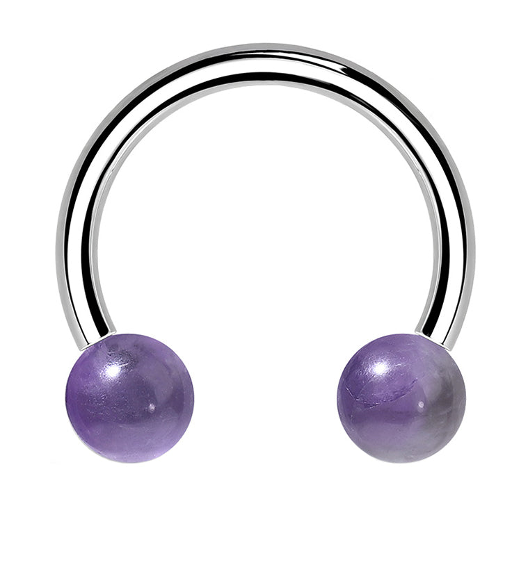 Amethyst Stone Circular Barbell