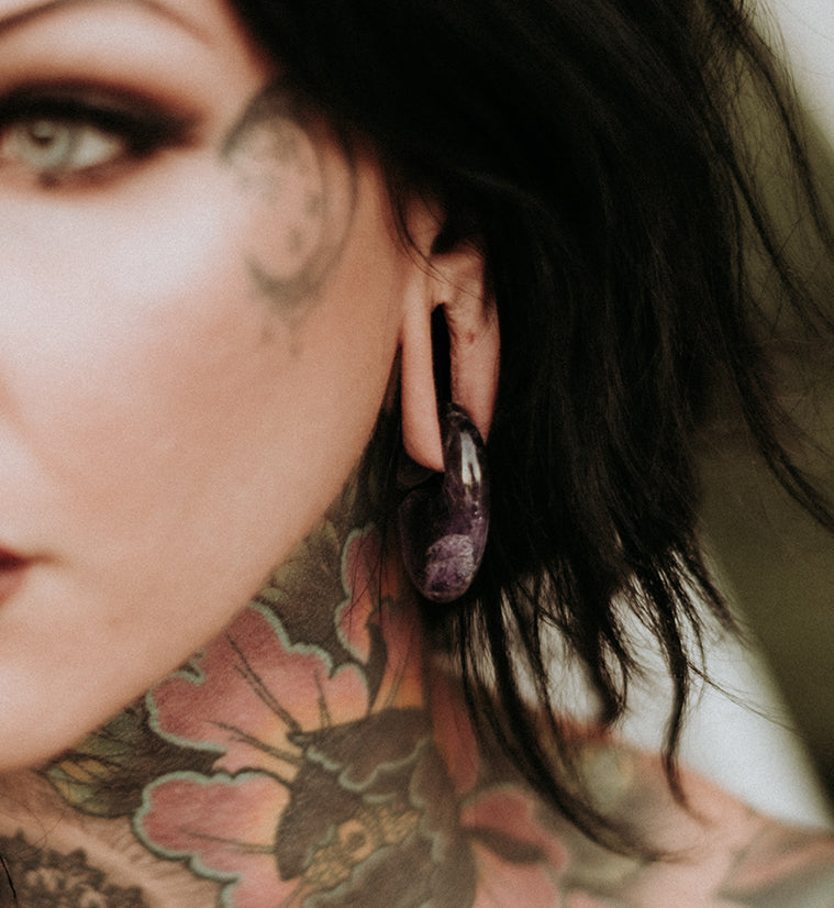 Ovaloid Amethyst Ear Weights