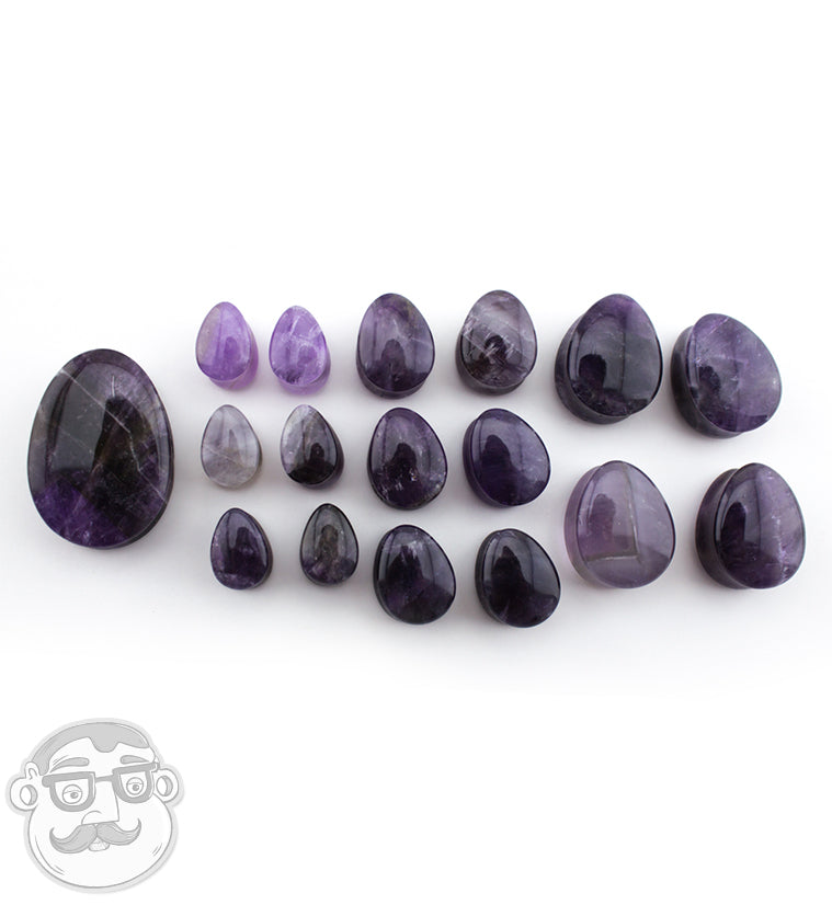 Amethyst Stone Teardrop Plugs