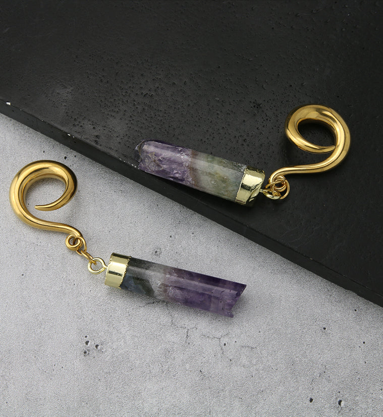Amethyst Tower Brass Hangers