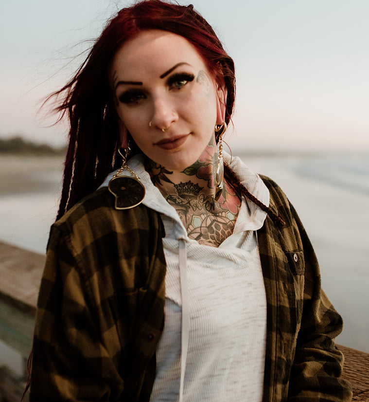 Black Ammonite Fossil Ear Weights