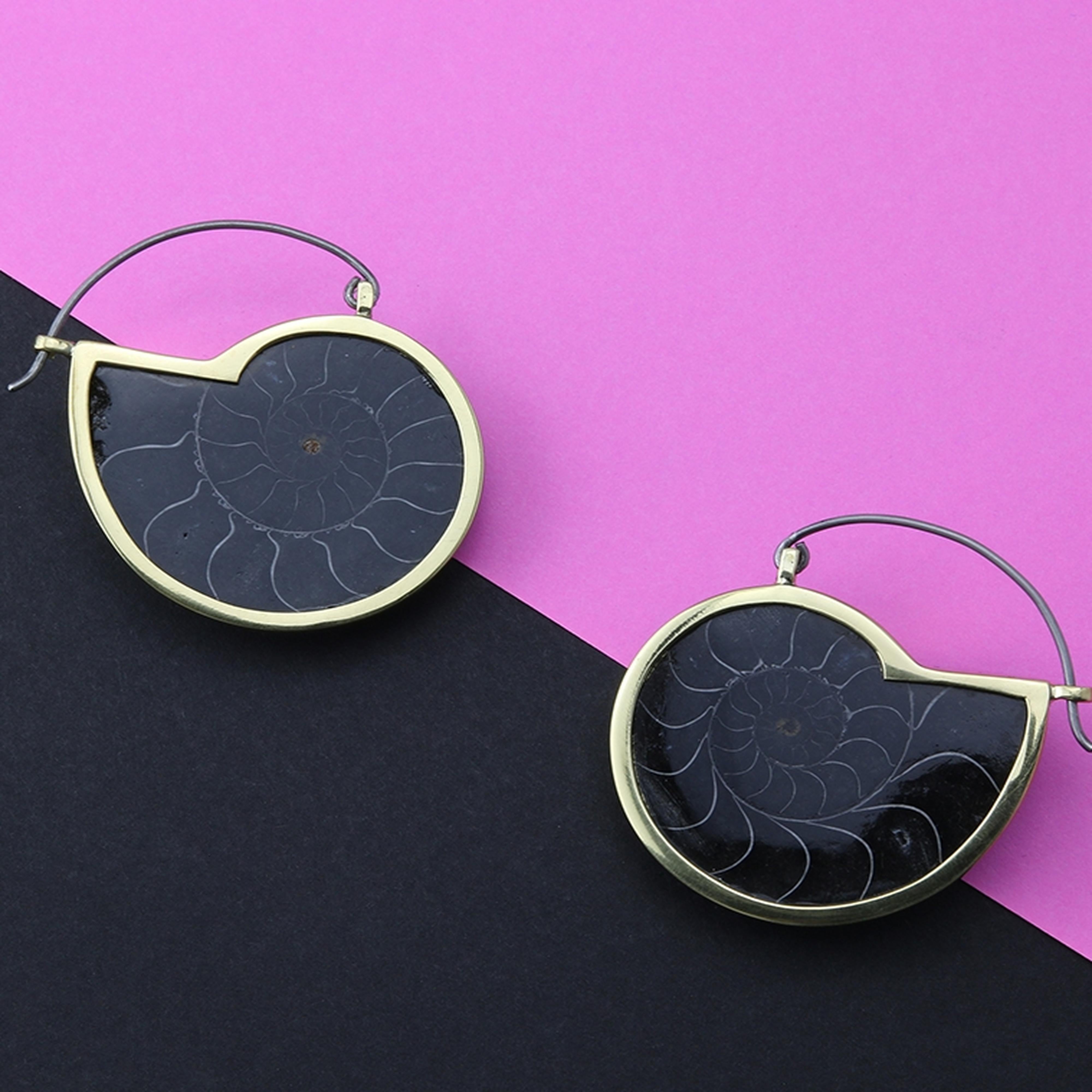 Ammonite Titanium Earrings / Hangers