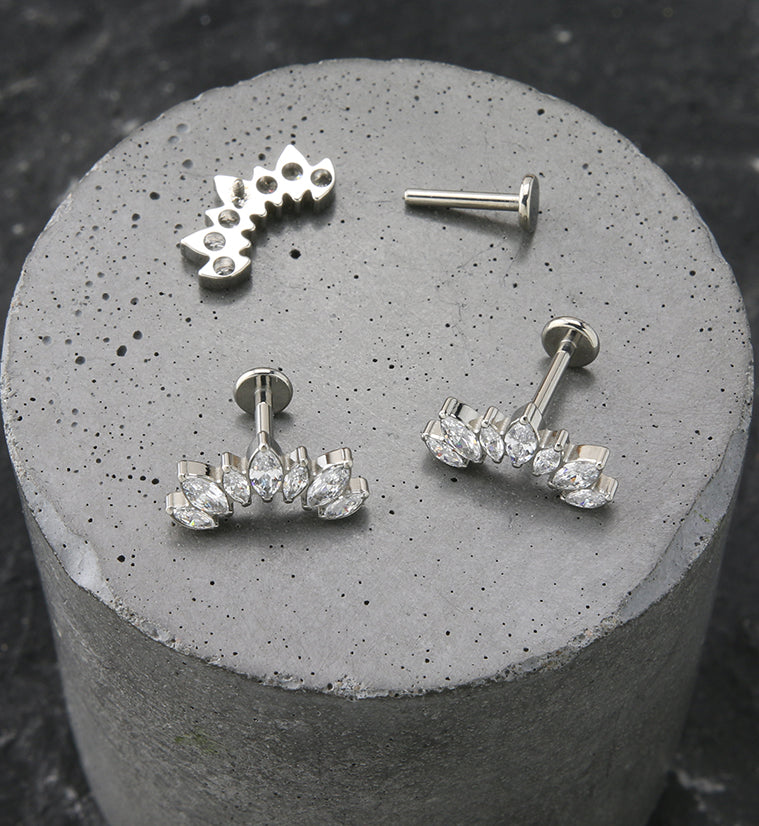 Anadem CZ Internally Threaded Titanium Labret