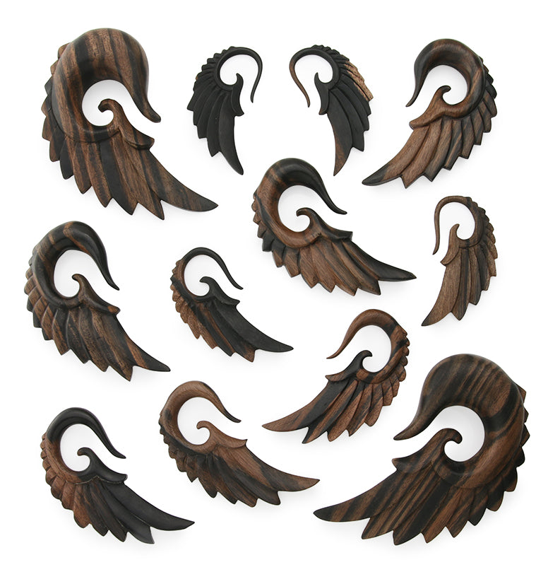 Areng Wood Angel Wing Hanger Plugs