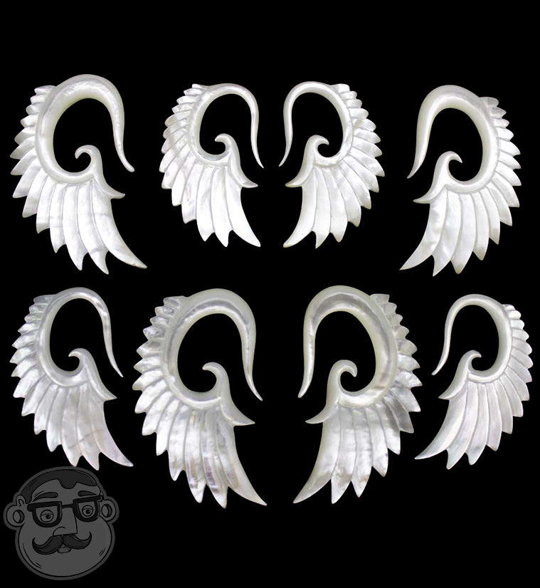 Angel Wing Mother of Pearl Hangers