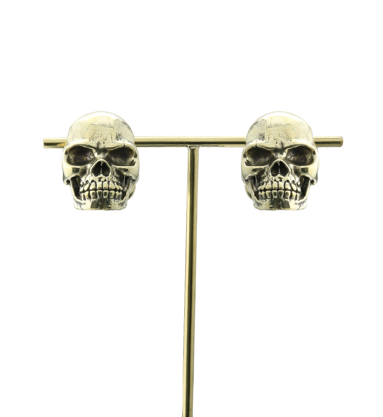 Angry Skull Brass Ear Weights