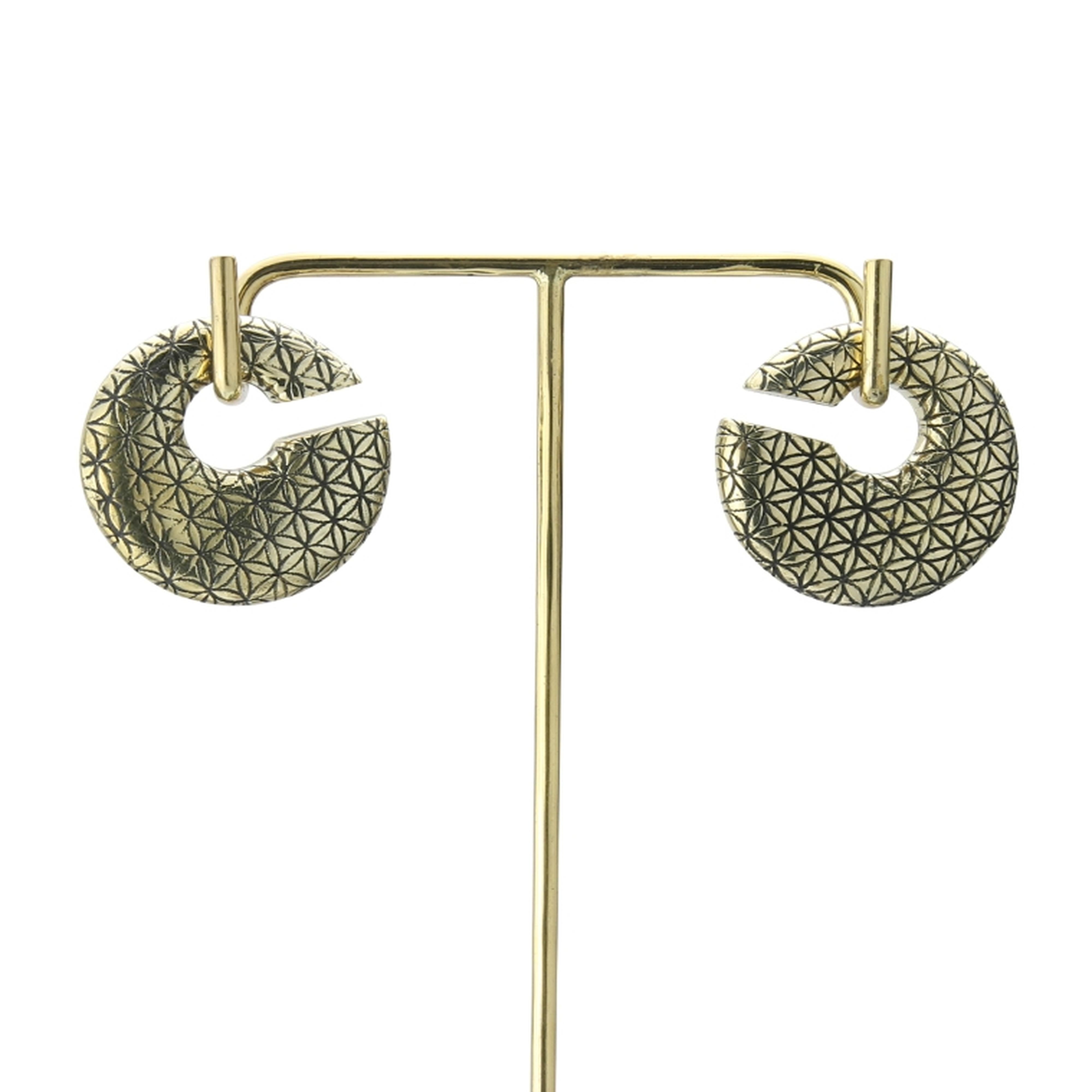 Annular Flower of Life Brass Ear Weights