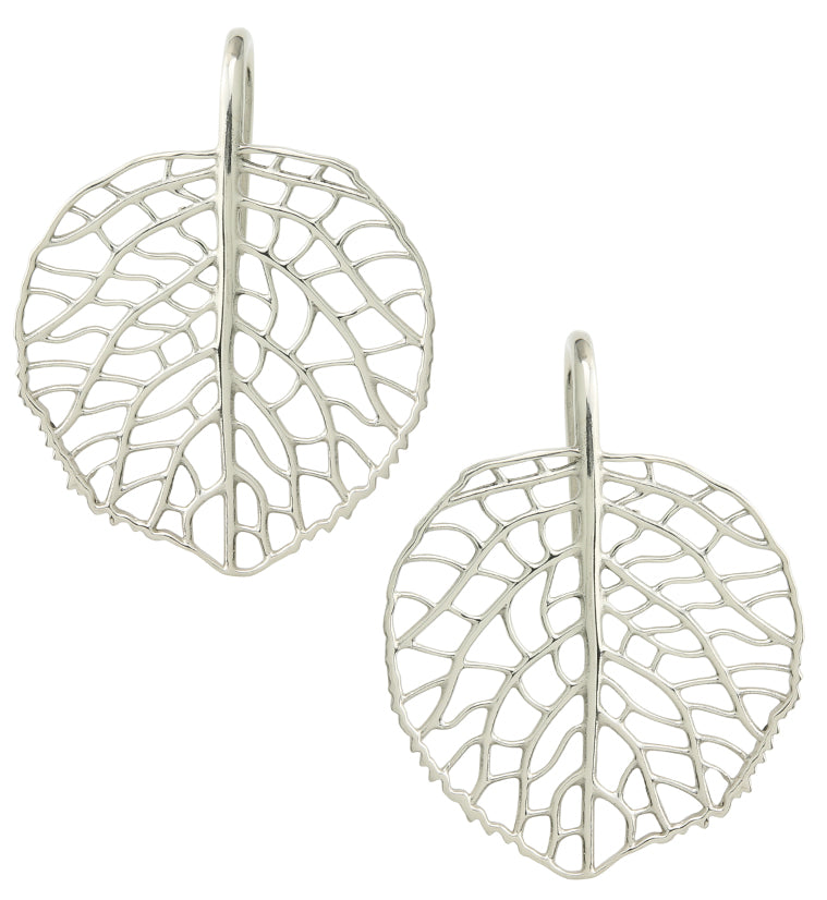 Crystal Anthurium Leaf White Brass Hangers