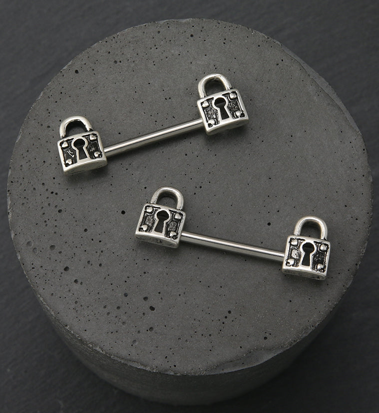 Antique Lock Stainless Steel Nipple Barbell