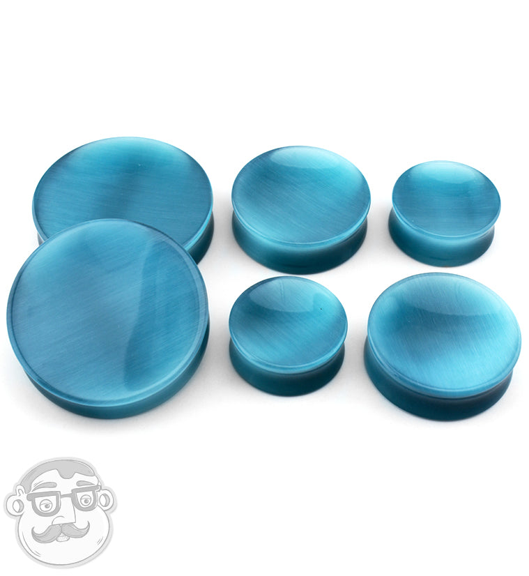 Turquoise Cat's Eye Glass Plugs