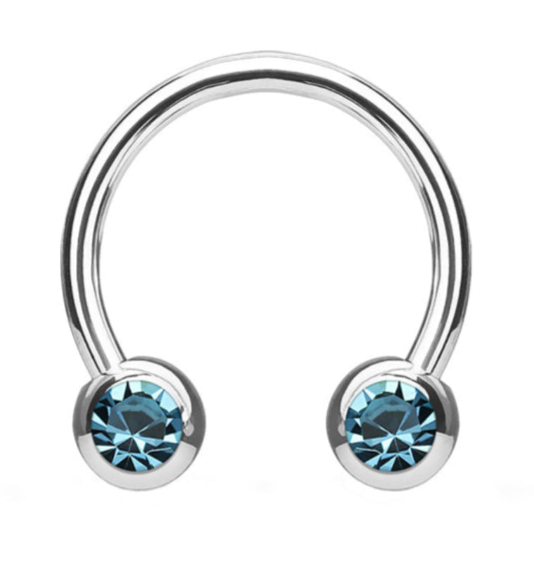 Aqua CZ Steel Stainless Circular Barbell