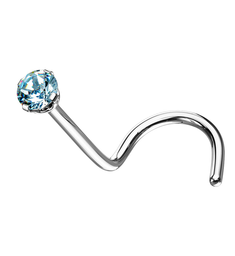 Aqua CZ Titanium Nose Screw