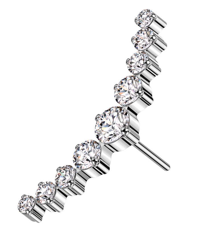 Arc Clear CZ Titanium Threadless Top