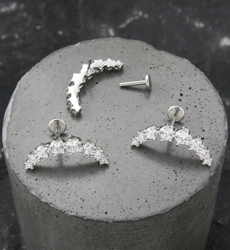 Arc CZ Stainless Steel Threadless Labret