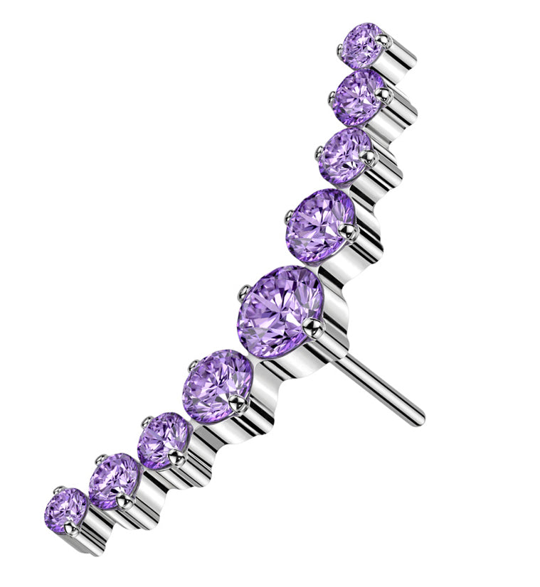 Arc Amethyst CZ Titanium Threadless Top